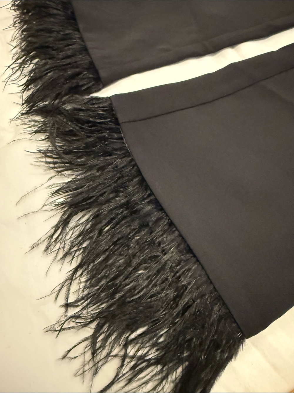Cato Black Feather-Hem Cropped Pants - Picture 3 of 10